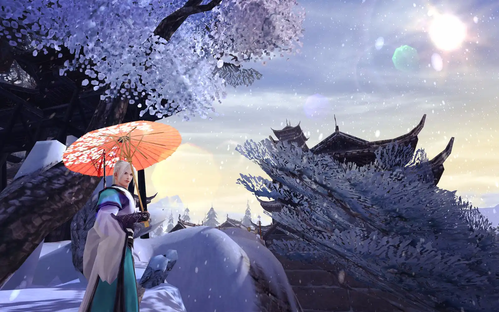 剑网3雪景角色插画